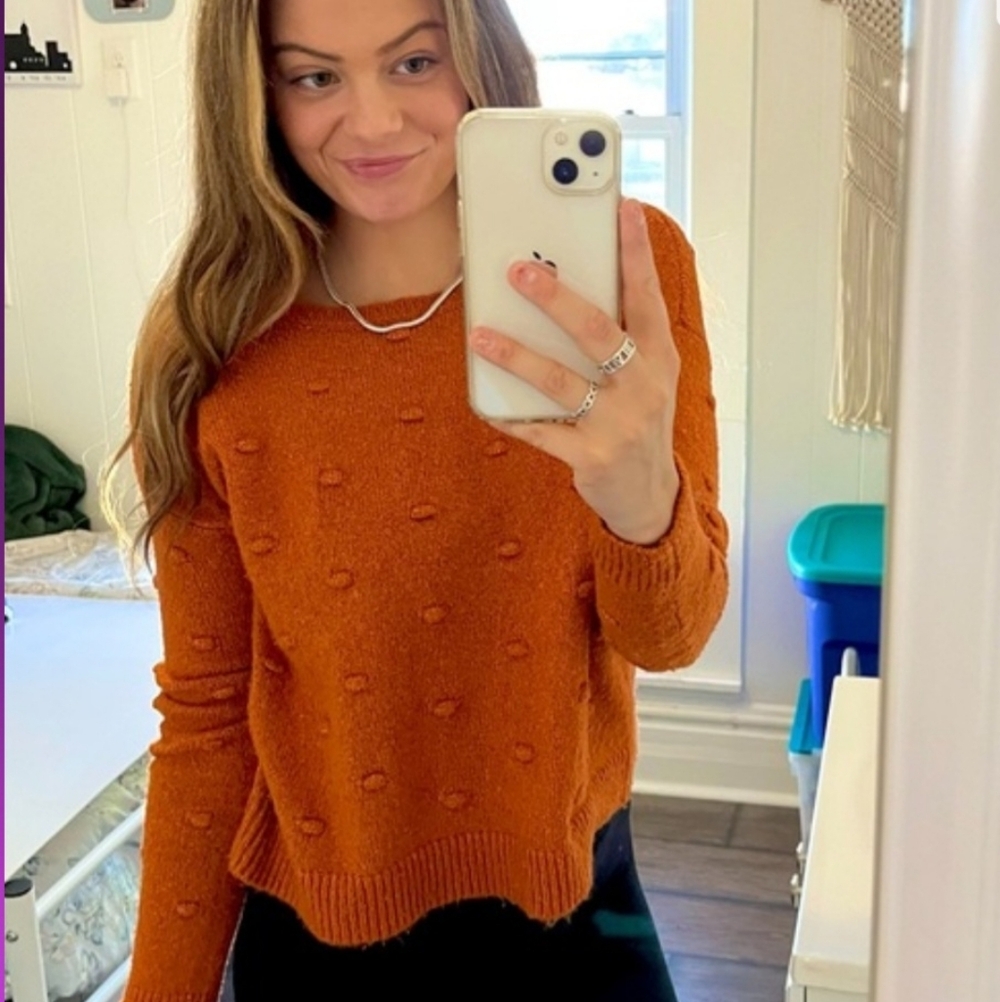 Love By Design Women's Orange Sweater Size S